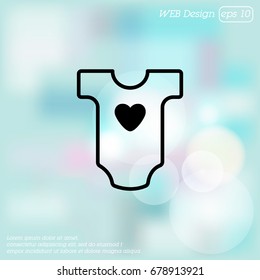 Web line icon. Baby clothes, children's body