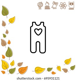 Web line icon. Baby clothes, children's body