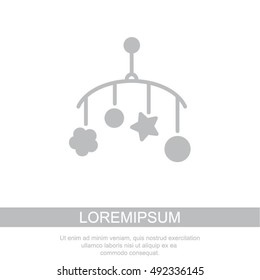 Web line icon. Baby crib hanging toy; toy above the crib