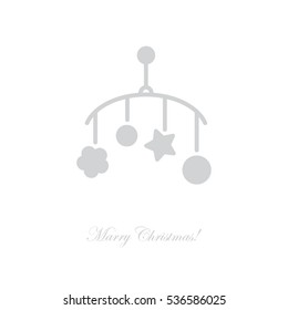 Web line icon. Baby crib hanging toy; toy above the crib