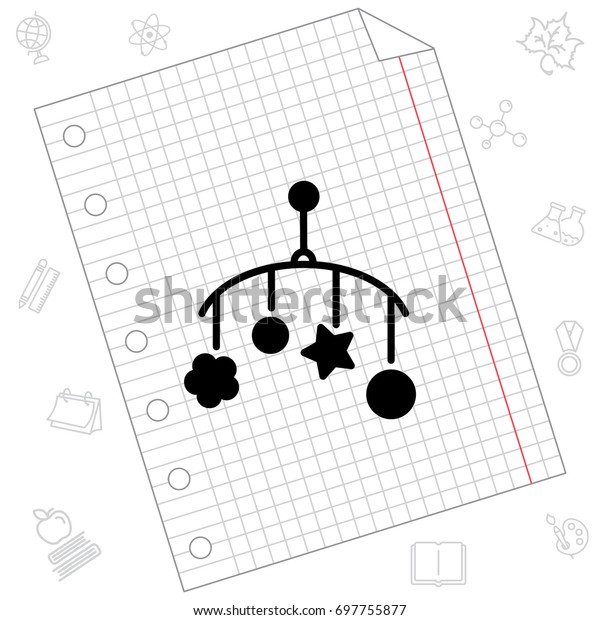 Web Line Icon Baby Crib Hanging Stock Vector Royalty Free 697755877