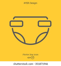 Web line icon. Baby diaper (nappy)