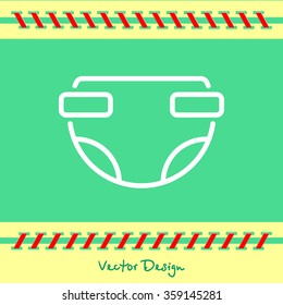 Web line icon. Baby diaper (nappy)