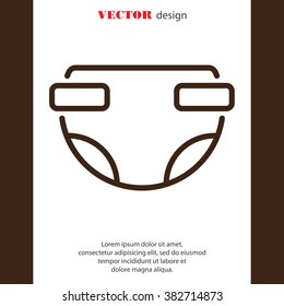 Web line icon. Baby diaper (nappy)