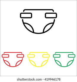 Web Line Icon. Baby Diaper (nappy)