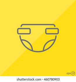 Web line icon. Baby diaper (nappy)