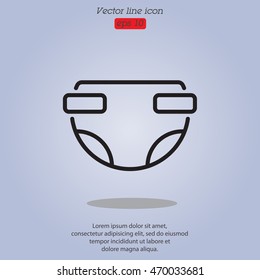 Web line icon. Baby diaper (nappy)