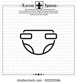 Web line icon. Baby diaper (nappy)