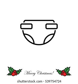 Web line icon. Baby diaper (nappy)