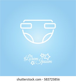 Web line icon. Baby diaper (nappy)