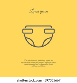 Web line icon. Baby diaper (nappy)