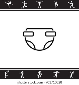 Web line icon. Baby diaper (nappy)