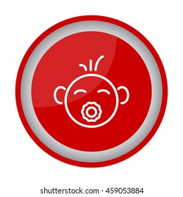 Web line icon. Baby with pacifier