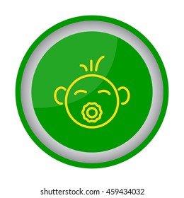 Web line icon. Baby with pacifier