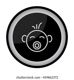 Web line icon. Baby with pacifier