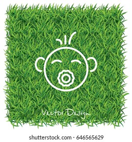 Web line icon. Baby with pacifier