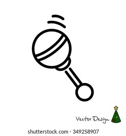 Web line icon. Baby rattle toy