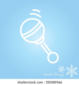 Web line icon. Baby rattle toy