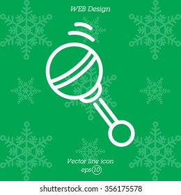 Web line icon. Baby rattle toy
