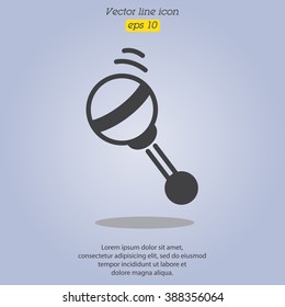 Web line icon. Baby rattle toy
