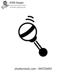 Web line icon. Baby rattle toy
