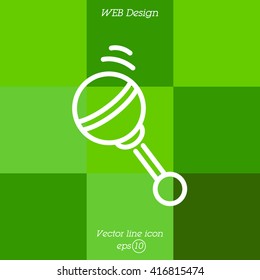 Web line icon. Baby rattle toy