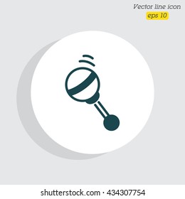 Web line icon. Baby rattle toy