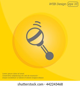 Web line icon. Baby rattle toy