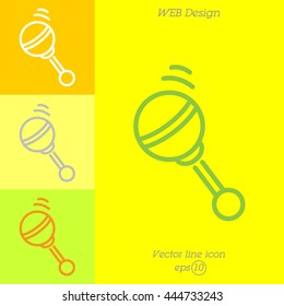 Web line icon. Baby rattle toy