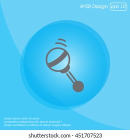 Web line icon. Baby rattle toy