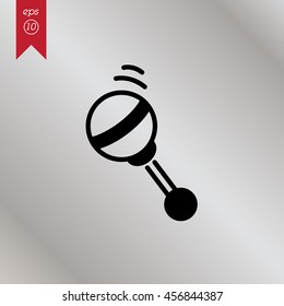 Web line icon. Baby rattle toy