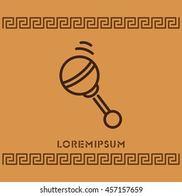 Web line icon. Baby rattle toy