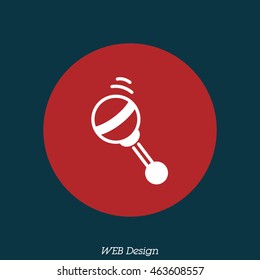 Web line icon. Baby rattle toy