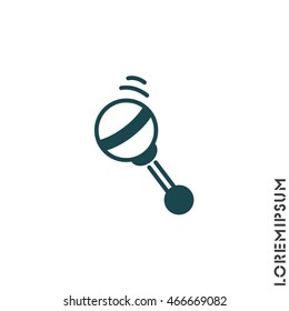 Web line icon. Baby rattle toy