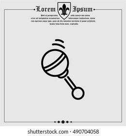 Web line icon. Baby rattle toy
