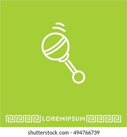 Web line icon. Baby rattle toy