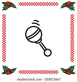 Web line icon. Baby rattle toy