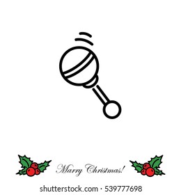 Web line icon. Baby rattle toy