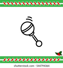 Web line icon. Baby rattle toy