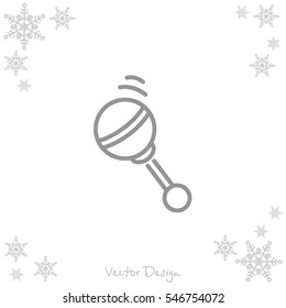 Web line icon. Baby rattle toy