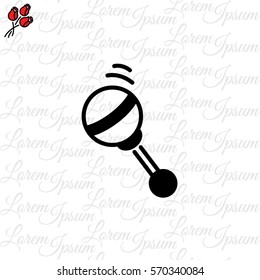Web line icon. Baby rattle toy