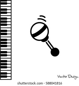 Web line icon. Baby rattle toy