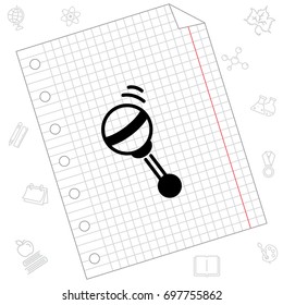 Web line icon. Baby rattle toy
