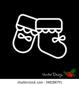 Web line icon. Baby's bootees