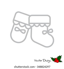 Web line icon. Baby's bootees