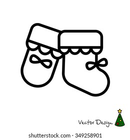 Web line icon. Baby's bootees