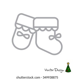 Web line icon. Baby's bootees