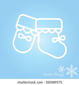 Web line icon. Baby's bootees