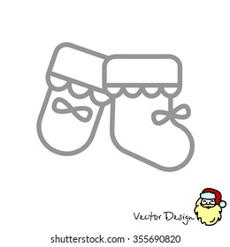 Web line icon. Baby's bootees