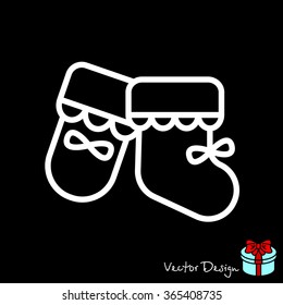 Web line icon. Baby's bootees